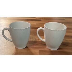 Urban Loft Liam 15 0z Mugs Cups Stoneware White Gray Speckled Set Of 2